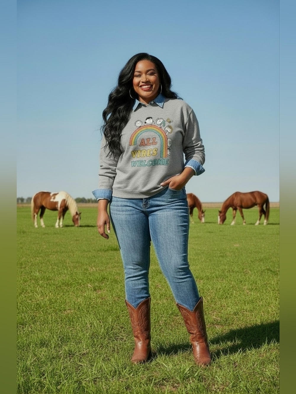 Peanuts Gray Sweatshirt with Colorful Graphic